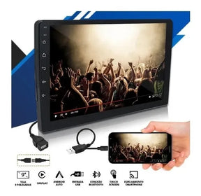 Central Multimídia ESSGOO 9" Polegadas Android 2GB RAM 32GB ROM CarPlay GPS WiFi